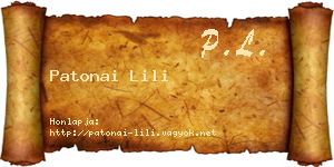 Patonai Lili névjegykártya