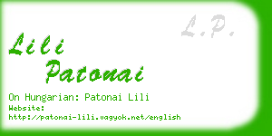 lili patonai business card